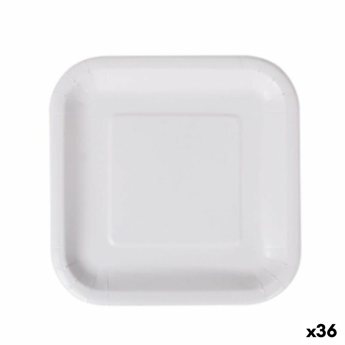Sada tanierov Algon Jednorázový; nevratný Biela Kartón Hranatý 20 cm (36 Kusov)