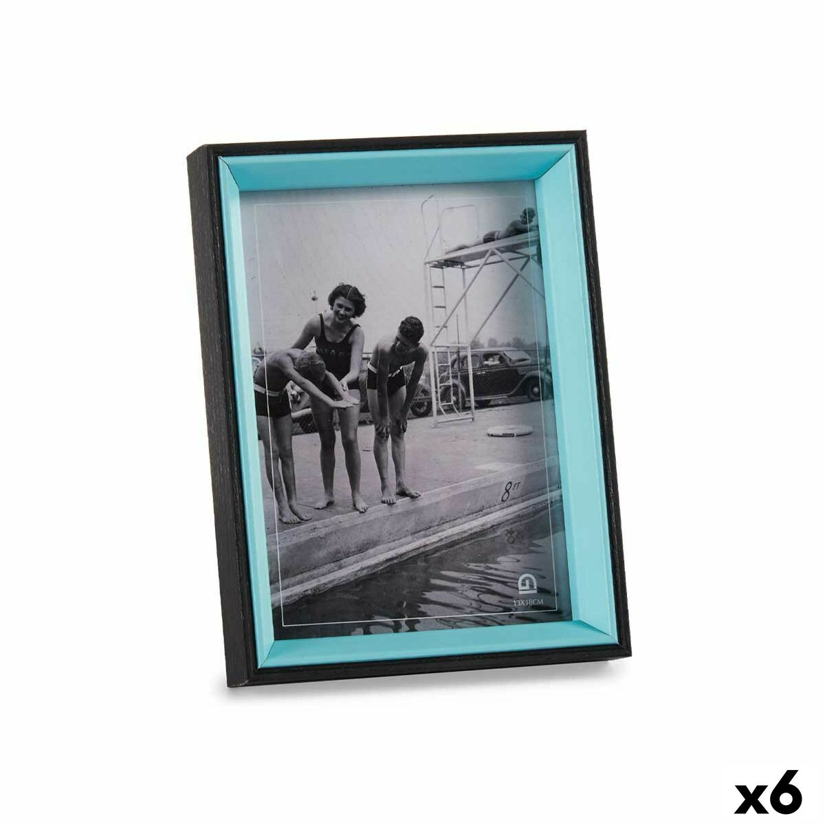 Rám na fotografie Sklo Čierna Modrá Drevo MDF (6 kusov) (3 x 20 x 15 cm)