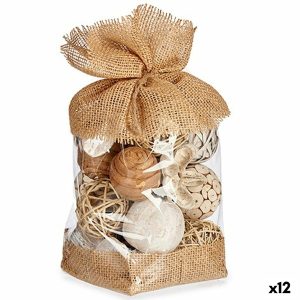 Dekoratívna guľa Biela Gaštanová 13 x 29 x 13 cm (12 kusov)