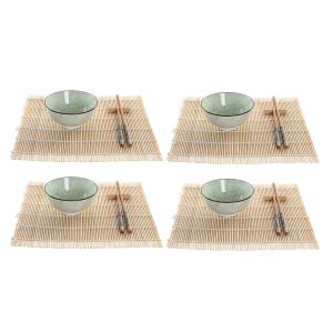 Sada na sushi DKD Home Decor 14,5 x 14,5 x 35 cm Kamenina Orientálny (16 Kusy)