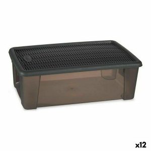 Krabica s vekom Stefanplast Elegance Sivá 19,5 x 11,5 x 33 cm Plastické 5 L (12 kusov)