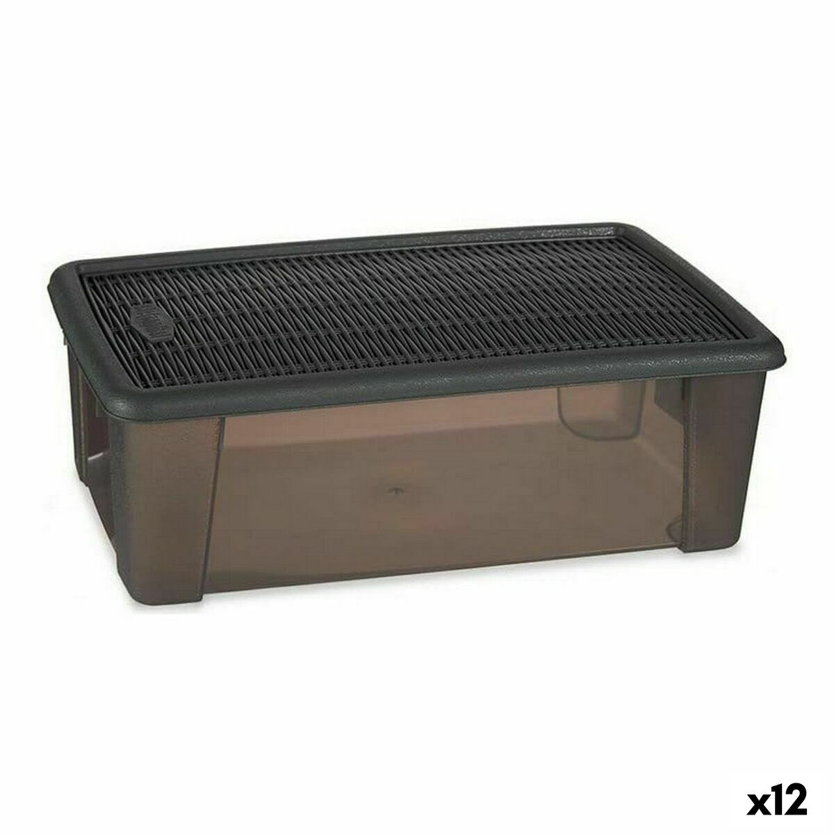 Krabica s vekom Stefanplast Elegance Sivá 19,5 x 11,5 x 33 cm Plastické 5 L (12 kusov)