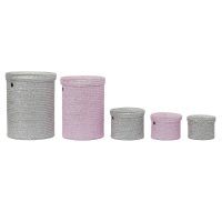 Súprava košíkov DKD Home Decor Polypropylén (Obnovené A)