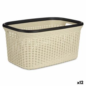 Kôš na prádlo Krém Plastické 36 L 36 x 25,5 x 52,5 cm (12 kusov)