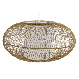 Stropné svetlo DKD Home Decor Biela Prírodná Bambus 40 W 83 x 83 x 40 cm