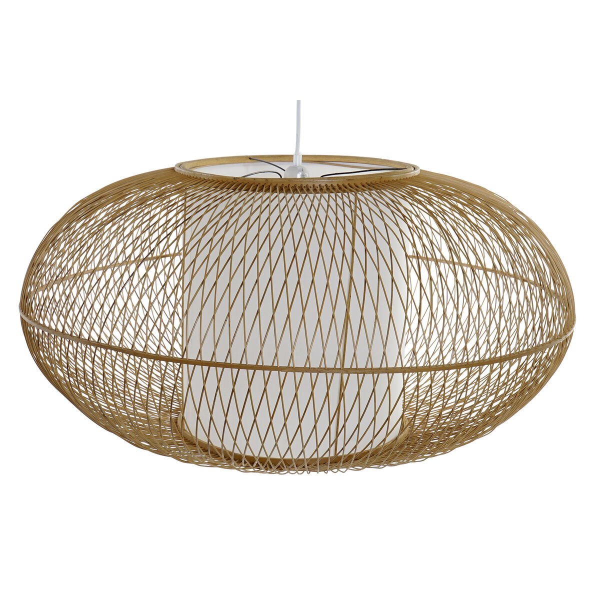 Stropné svetlo DKD Home Decor Biela Prírodná Bambus 40 W 83 x 83 x 40 cm
