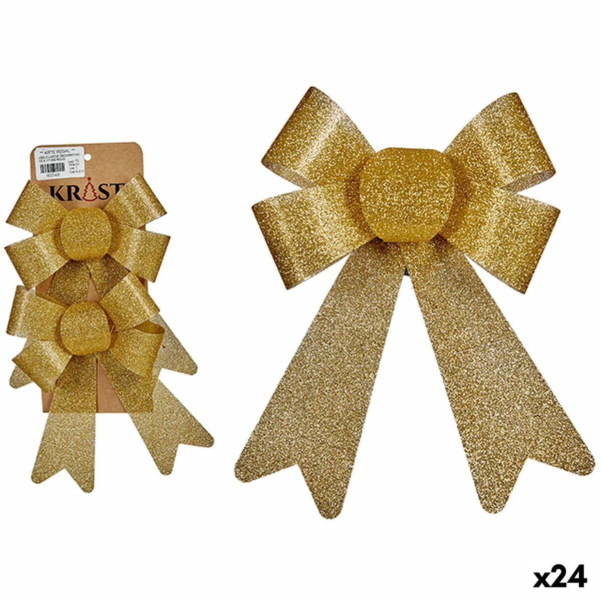 Sada vianočných ozdôb Laso Zlatá PVC 16 x 3 x 18 cm (24 kusov)