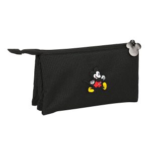 Trojitý peračník Mickey Mouse Clubhouse Premium Čierna (22 x 12 x 3 cm)