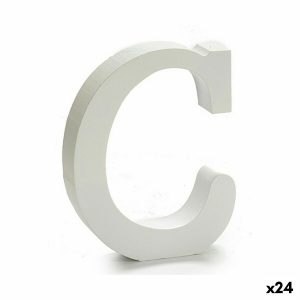 Písmeno C (24 kusov) Biela Drevo 2 x 11 cm