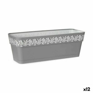 Samozavlažovací hrantík Stefanplast Gaia Sivá Plastické 49,5 x 17 x 19 cm (12 kusov)