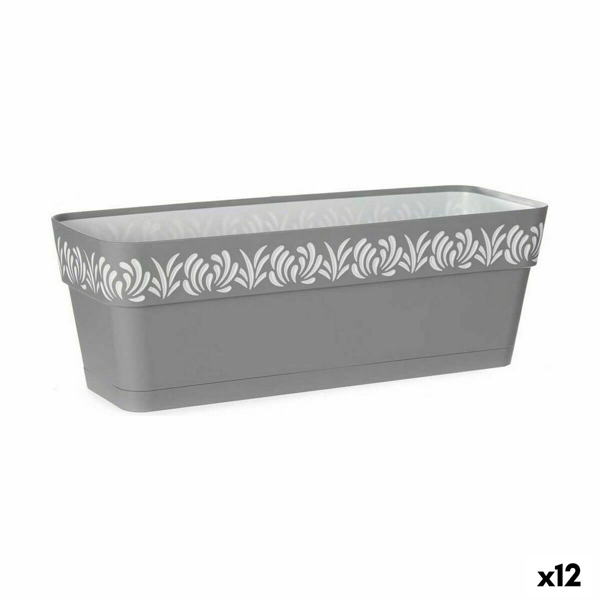 Samozavlažovací hrantík Stefanplast Gaia Sivá Plastické 49,5 x 17 x 19 cm (12 kusov)