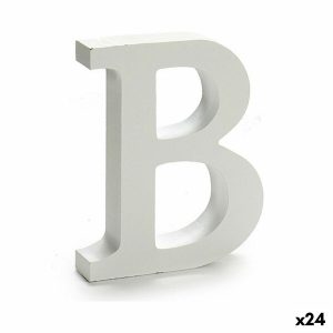 Písmeno B Drevo Biela (2 x 16 x 14,5 cm) (24 kusov)
