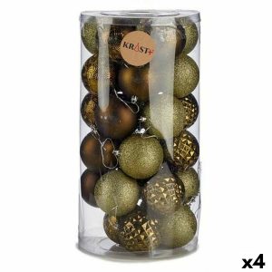 Sada vianočných gúľ zelená PVC 8 x 8,5 x 8 cm (4 kusov)