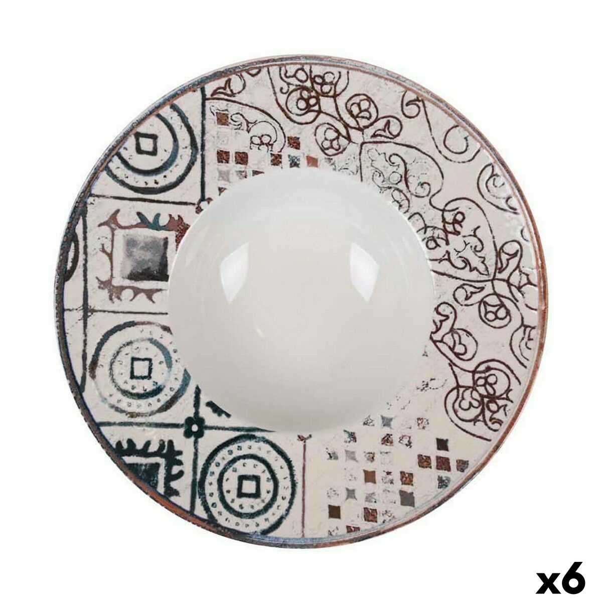 Hlboký Tanier La Mediterránea Grecia Porcelán Ø 28 cm (6 kusov)
