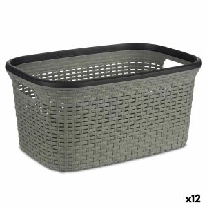 Kôš na prádlo Sivá Plastické 36 L 36 x 25,5 x 53 cm (12 kusov)