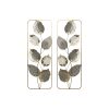 Dekorácia na stenu Home ESPRIT Sivá Zlatá Moderný Kvetina 31 x 2,5 x 89,5 cm (2 kusov)