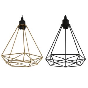 Stropné svetlo Home ESPRIT Čierna Zlatá Kov 50 W 28 x 27 x 34 cm (2 kusov)