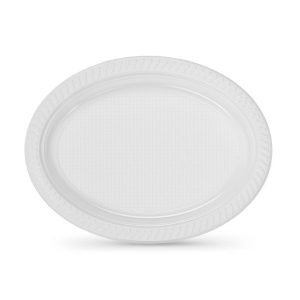 Sada znovu použiteľných tanierov Algon Biela 27 x 21 cm Plastické Oválny 6 kusov