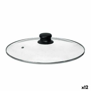Pokrývka na hrniec 28 cm Sklo Striebristý (12 kusov)