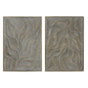 Dekorácia na stenu Home ESPRIT Zlatá Moderný 67,5 x 2,5 x 97 cm (2 kusov)