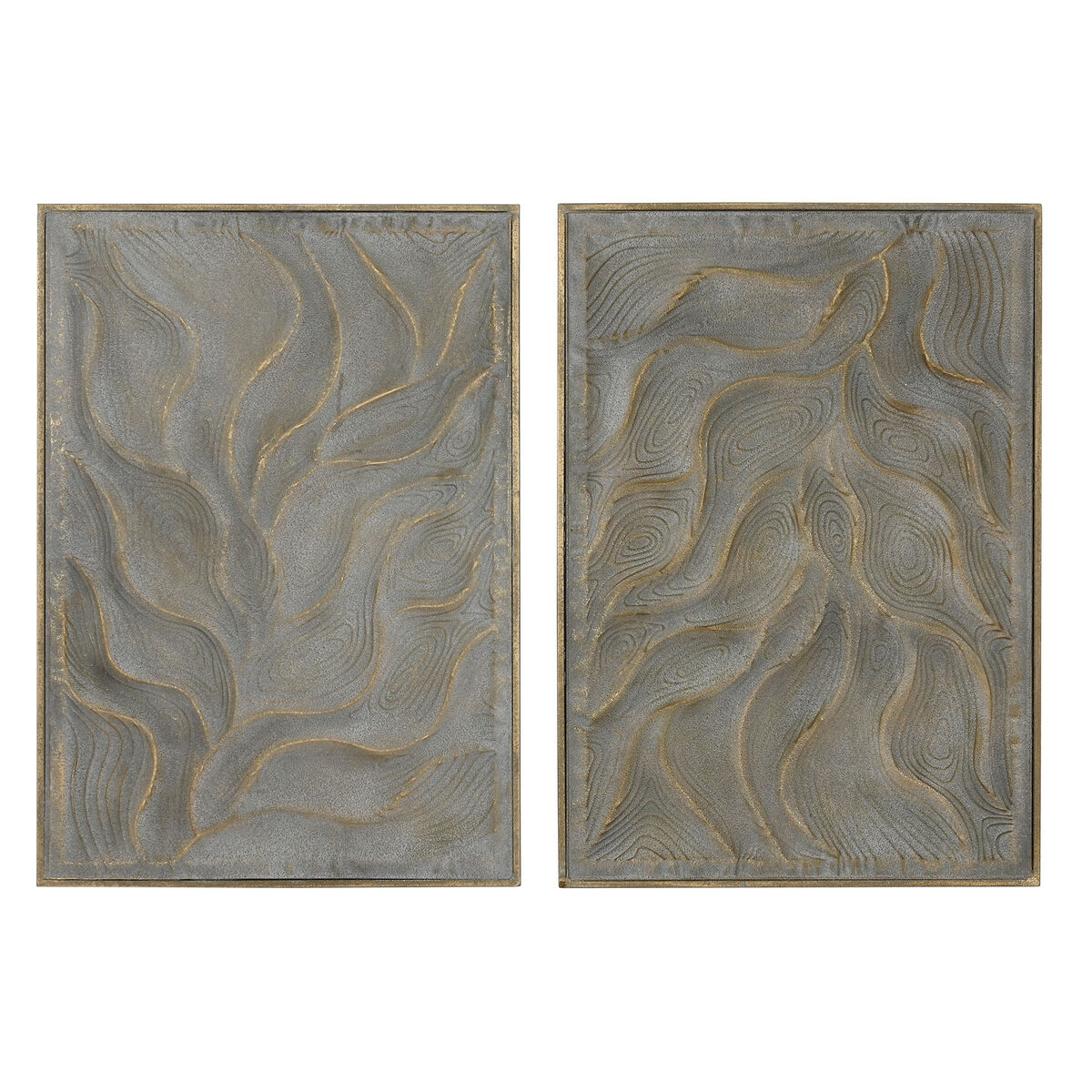 Dekorácia na stenu Home ESPRIT Zlatá Moderný 67,5 x 2,5 x 97 cm (2 kusov)
