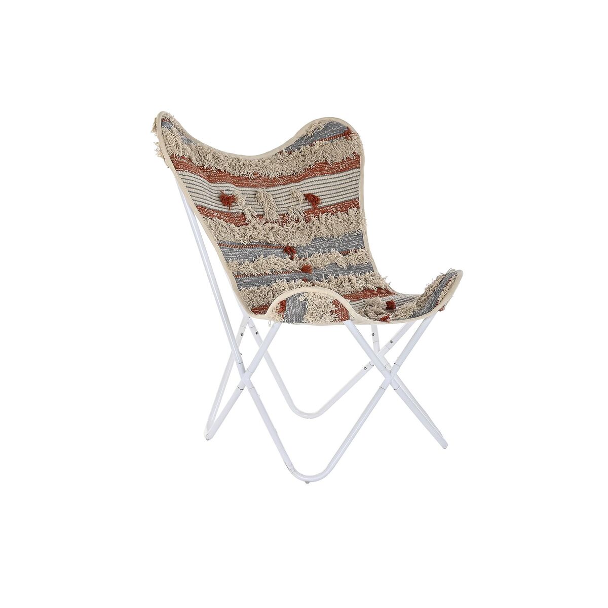 Záhradné kreslo DKD Home Decor Biela Oranžová Železo 74 x 65 x 90 cm