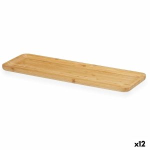 Tácka na chuťovky Gaštanová Bambus 46 x 1,6 x 15 cm Aperitív (12 kusov)