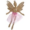 Vianočná ozdoba víla champagne Plastické Trblietky 8 x 12 x 5 cm (24 kusov)