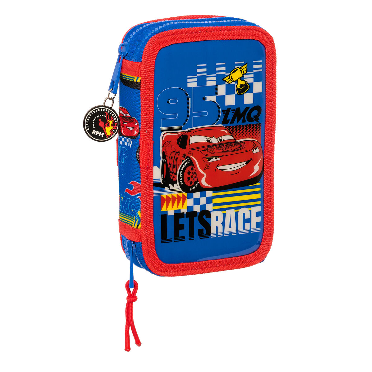 Dvojitý peračník PLUMIER Cars Race ready Modrá 12.5 x 19.5 x 4 cm (28 Kusy)