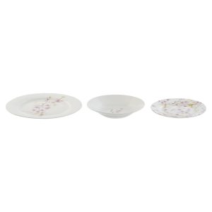Súprava Tanierov Home ESPRIT Biela zelená Ružová Porcelán 18 Kusy 27 x 27 x 2 cm