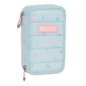Dvojitý peračník PLUMIER Moos Garden Tyrkysový 12.5 x 19.5 x 4 cm (28 Kusy)