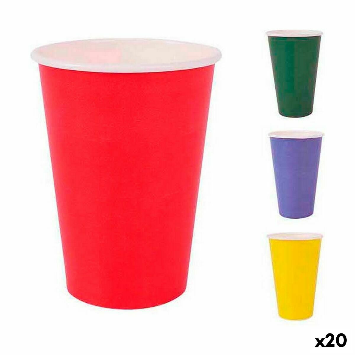 Sada pohárov Algon Jednorázový; nevratný Kartón Viacfarebná 20 Kusy 200 ml (20 kusov)