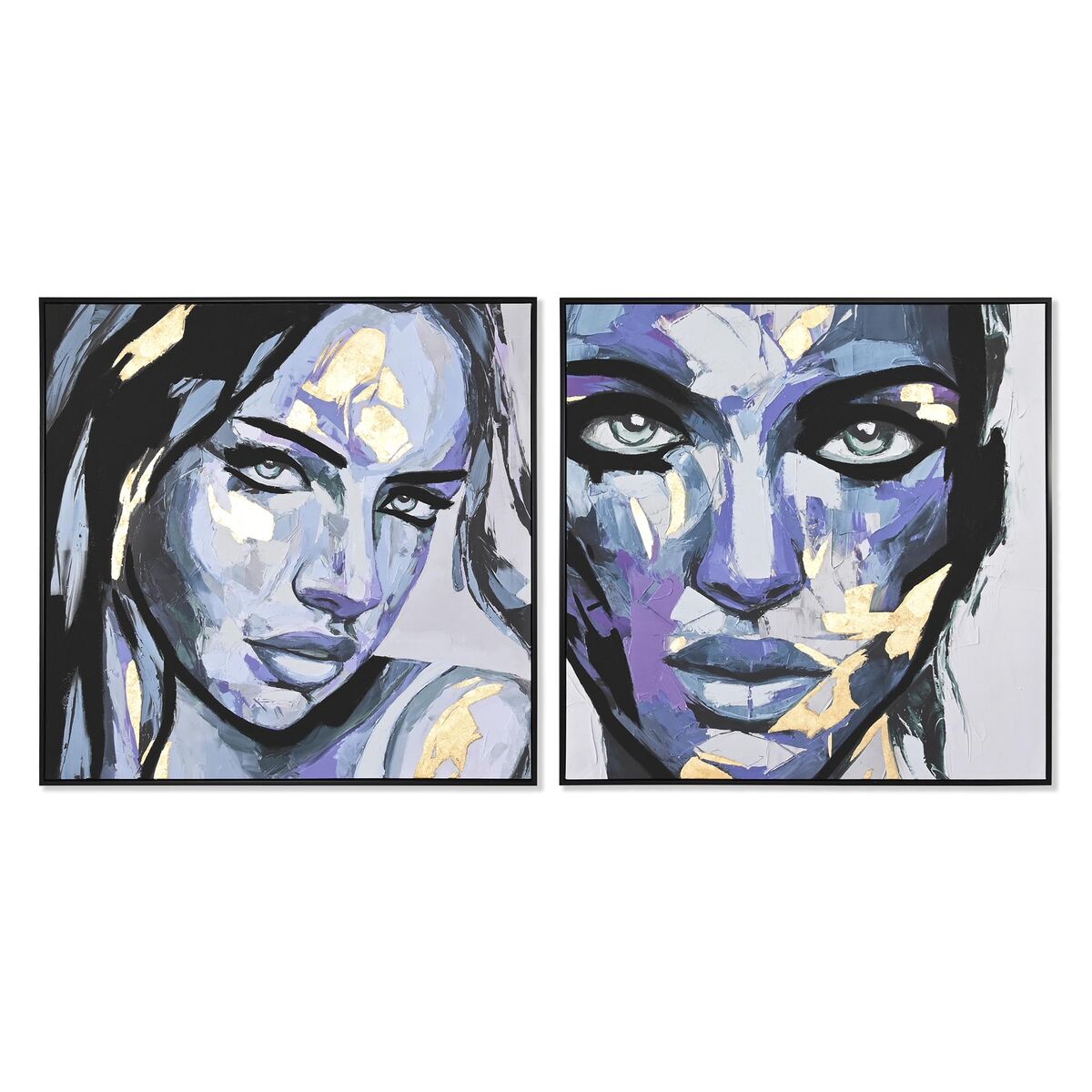 Maľba DKD Home Decor 103 x 4,5 x 103 cm Dáma Moderný (2 kusov)