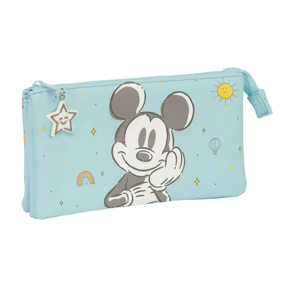 Trojitý peračník Mickey Mouse Clubhouse Baby Svetlá modrá 22 x 12 x 3 cm