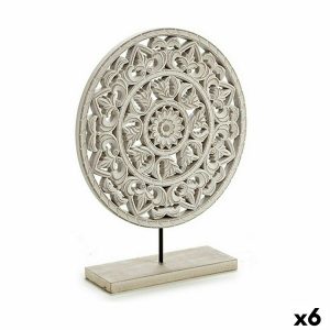 Dekoratívne postava Mandala Biela 30 x 36 x 7 cm (6 kusov)