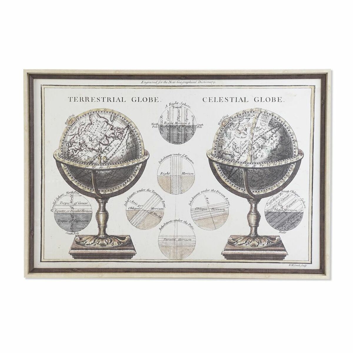 Maľba DKD Home Decor Mapa Sveta (95 x 3 x 65 cm)