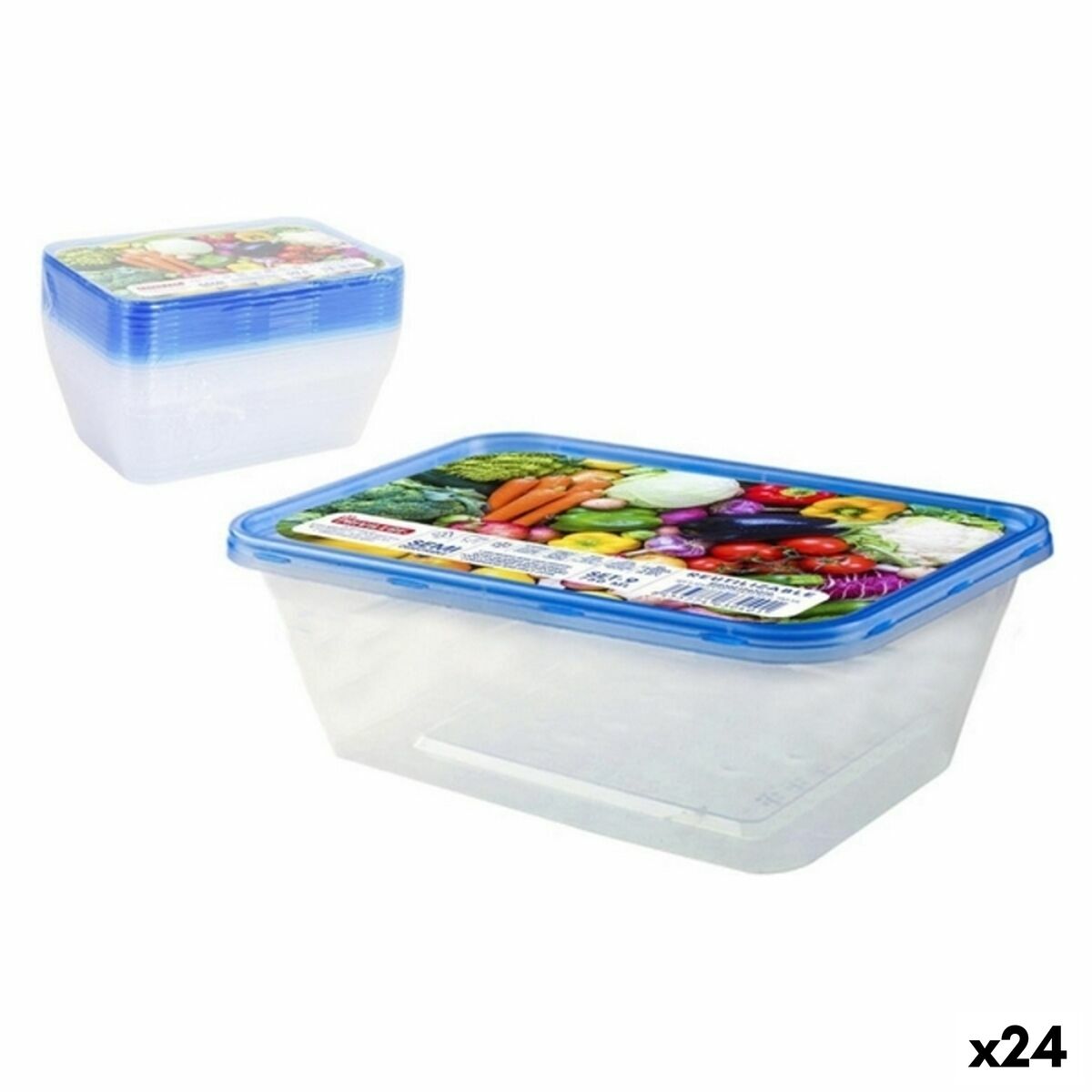 Súprava boxov Privilege 49787 Obdĺžnikový 750 ml 18 x 12 x 6 cm (24 kusov) (9 pcs)