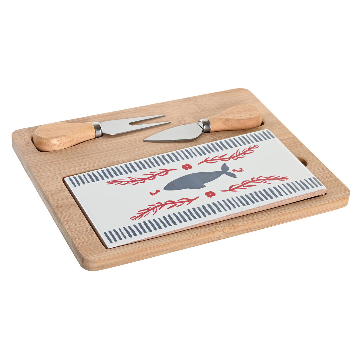 Sada Pohárov na Aperitív DKD Home Decor 24,5 x 20 x 1,2 cm Červená Modrá Kamenina Stredozemný Domy
