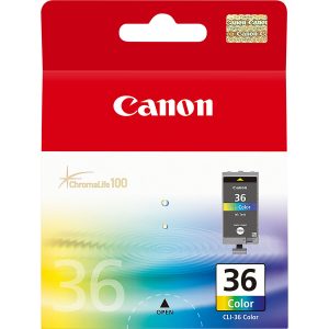 Originálne atramentové náplne Canon CLI-36 Col Žltá Trojfarebná Azúrová/Purpurová/Žltá