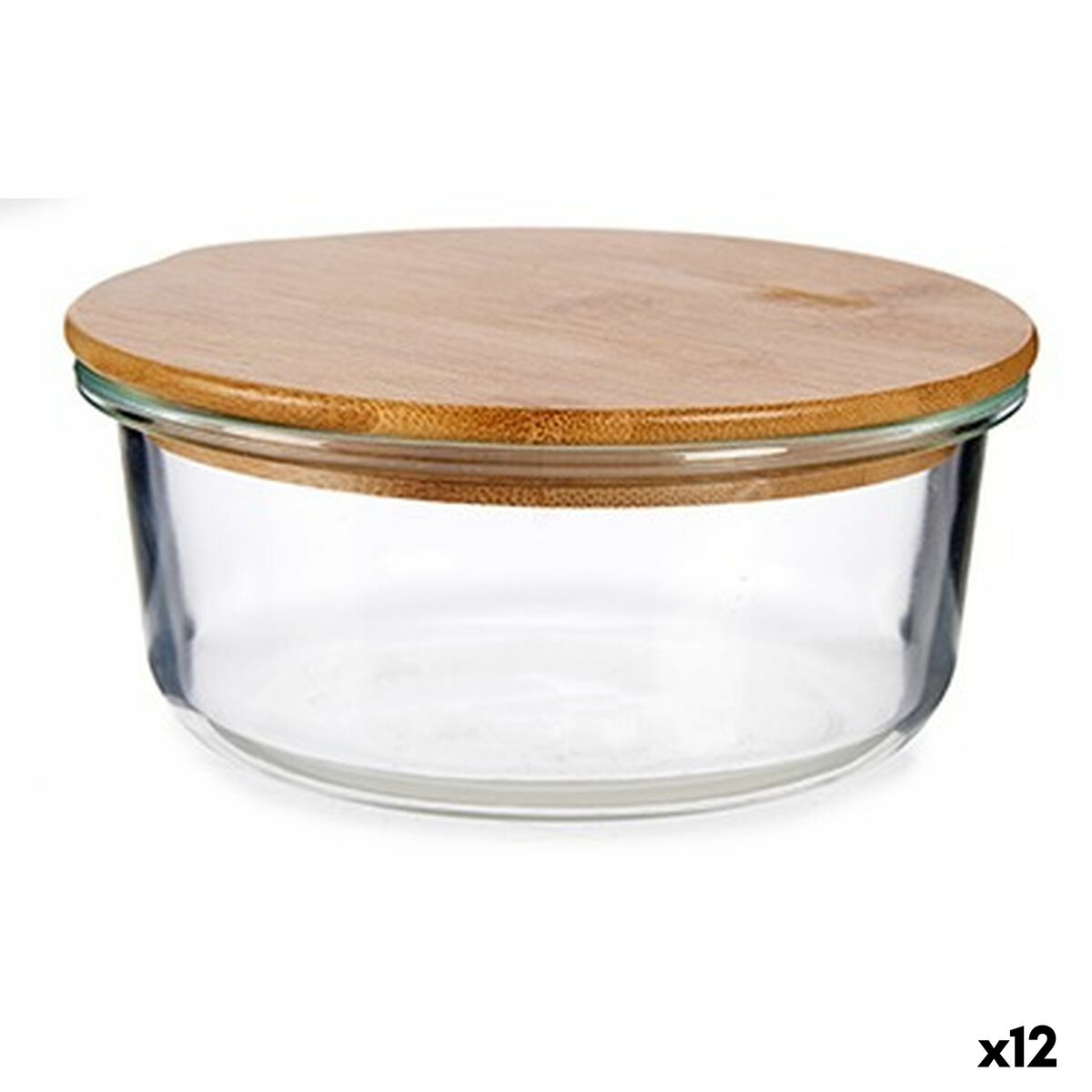 Okrúhla nádoba s vrchnákom Bambus 15 x 6,5 x 15 cm (12 kusov)