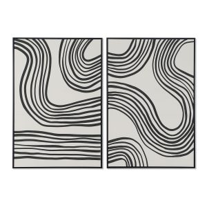 Maľba Home ESPRIT Čierna Béžová Moderný 83 x 4,5 x 123 cm (2 kusov)
