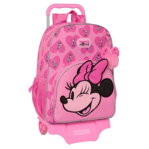Školská taška na kolieskach Minnie Mouse Loving Ružová 33 x 42 x 14 cm