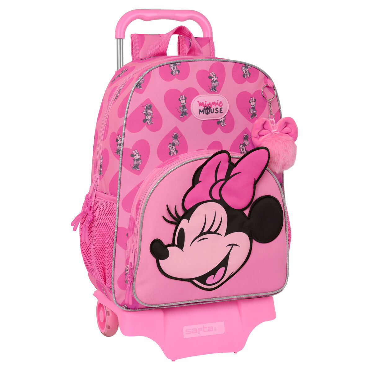 Školská taška na kolieskach Minnie Mouse Loving Ružová 33 x 42 x 14 cm