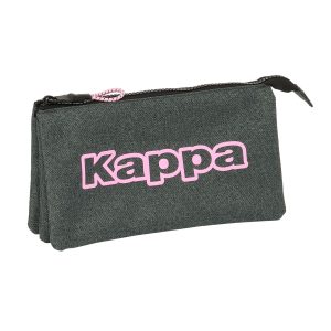 Trojitý peračník Kappa Silver pink Sivá 22 x 12 x 3 cm