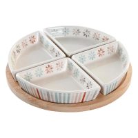 Tácka na chuťovky DKD Home Decor 21,5 x 21,5 x 1 cm Viacfarebná Kamenina