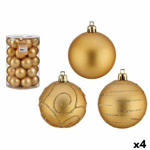 Sada vianočných gúľ Zlatá PVC ? 6 cm (4 kusov)