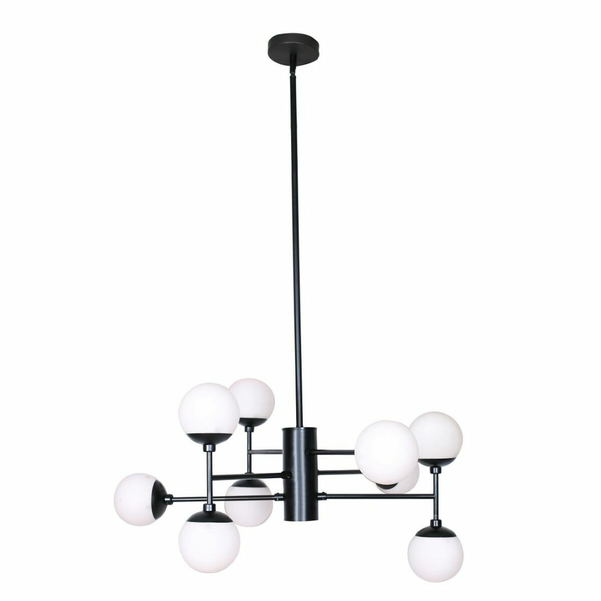 Stropné svetlo DKD Home Decor Sklo Čierna (76.2 x 76.2 x 40.64 cm)
