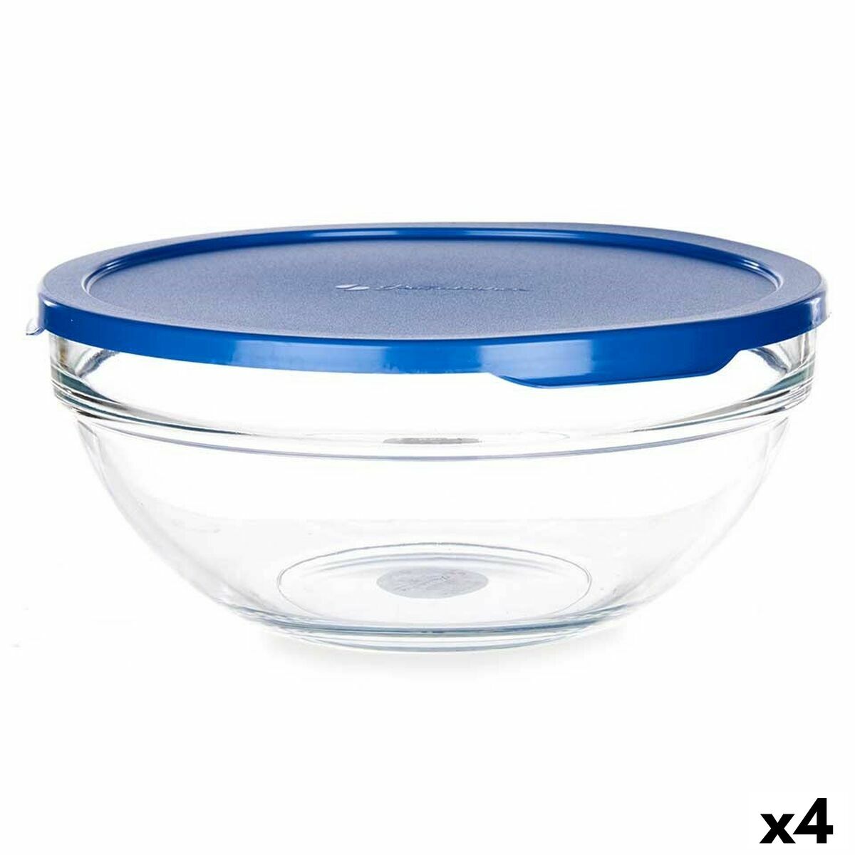 Okrúhla nádoba s vrchnákom Chefs Modrá 1,7 L 20,5 x 9 x 20,5 cm (4 kusov)