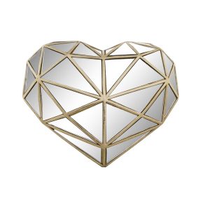Dekoratívne postava DKD Home Decor 26 x 5 x 21 cm Srdce Zlatá