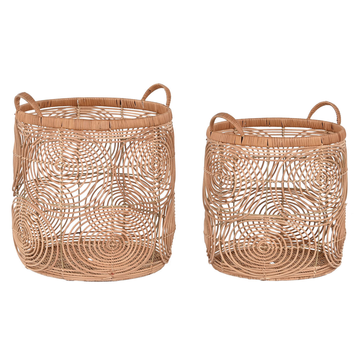 Súprava košíkov DKD Home Decor Prírodná Tropické 40 x 40 x 47 cm